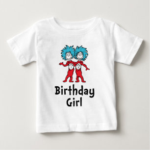 T-shirt Pour Bébé Jumelles Thing One Thing Two Anniversaire   Fille 