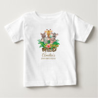 Jungle Animal Wild DEUX Fille 2e Anniversaire tenu