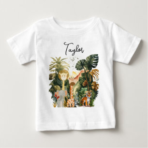 T-shirt Pour Bébé Jungle Animaux Safari exotique rêve