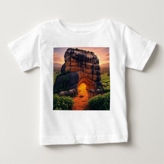 T-shirt Pour Bébé Jungle Safari Magic - Elephant & Cave Kids Tee (Devant)