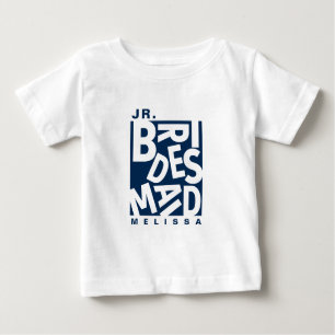 T-shirt Pour Bébé Junior Jr Bridesmaid, mariage, Navy Blue