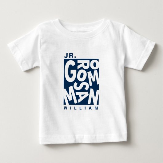 T-shirt Pour Bébé Junior Jr Groomsman, mariage, Navy Blue (Devant)