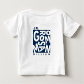 T-shirt Pour Bébé Junior Jr Groomsman, mariage, Navy Blue (Dos)