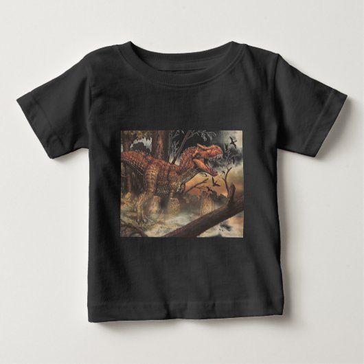 T-shirt Pour Bébé Jurassic Journey : Dinosaure dans son habitat natu (Devant)