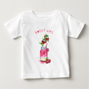 T-shirt Pour Bébé Jus de cerise sucré Boire Fruits Funny Baby T-shir