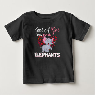 T-shirt Pour Bébé Juste une fille qui aime les éléphants donne