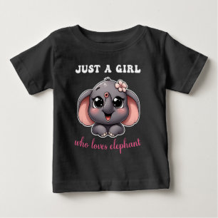 T-shirt Pour Bébé Juste une fille qui aime les éléphants, éléphant m
