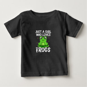 T-shirt Pour Bébé Juste une fille qui aime les grenouilles  Cadeau à