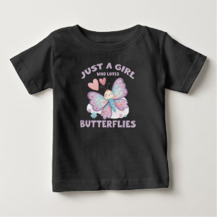 T-shirt Pour Bébé Juste une fille qui aime les papillons