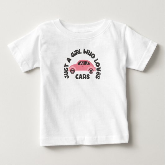 T-shirt Pour Bébé Juste Une Fille Qui Aime Les Voitures (Devant)