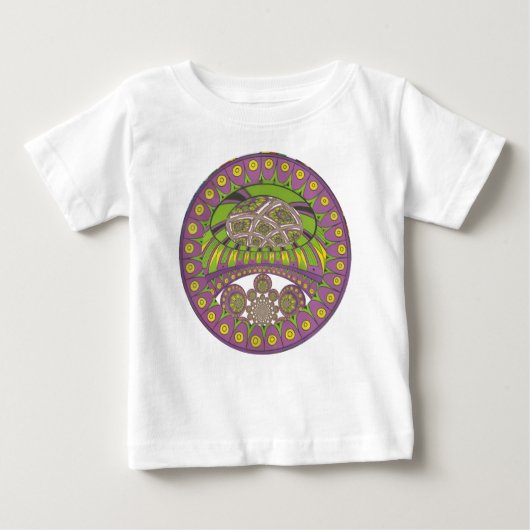T-shirt Pour Bébé Kaleidoscope africain violet et jaune traditionnel (Devant)