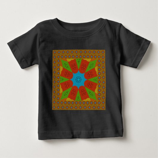 T-shirt Pour Bébé Kaleidoscope Bloom Une Vibrante couleur d'impressi (Devant)