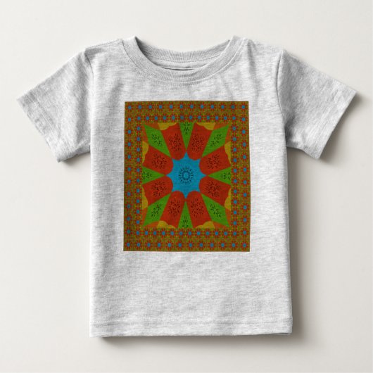 T-shirt Pour Bébé Kaleidoscope Bloom Une Vibrante couleur d'impressi (Devant)