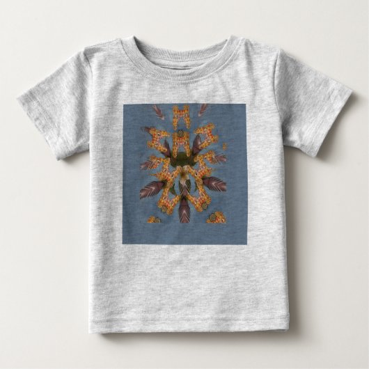 T-shirt Pour Bébé Kaleidoscope Giraffe Mandala : Safari Art Abstrait (Devant)