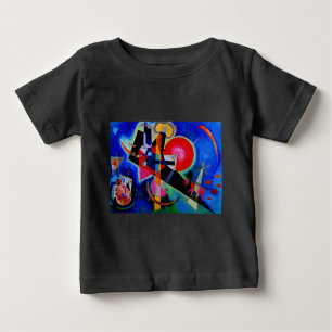 T-shirt Pour Bébé Kandinsky en peinture Abstraite bleue