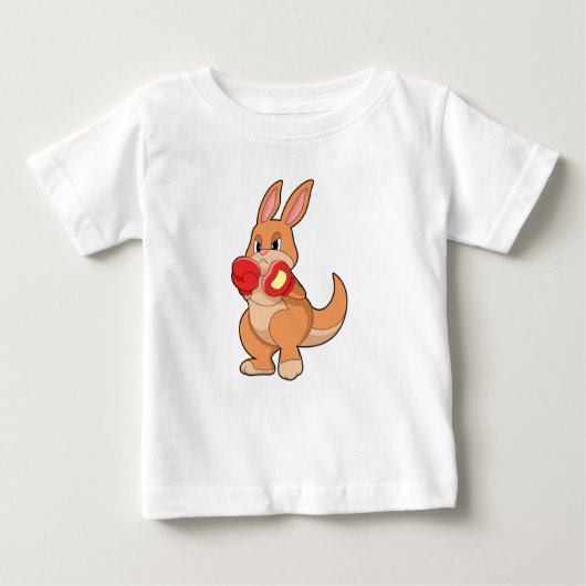 T-shirt Pour Bébé Kangourou à la boxe avec gants de boxe (Devant)