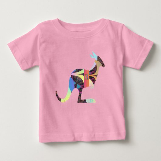 T-shirt Pour Bébé Kangourou Rose (Devant)