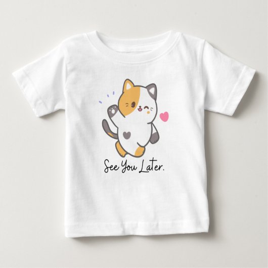 T-shirt Pour Bébé Kawaii cat vous voir plus tard (Devant)