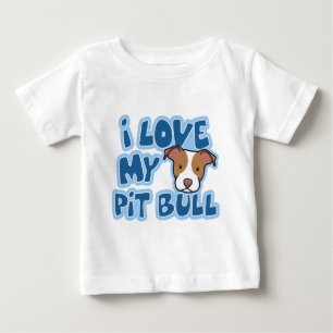 T-shirt Pour Bébé Kawaii mon enfant de pitbull d'I amour
