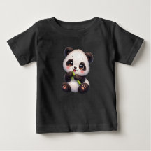 Kawaii Panda with Bamboo |Unisex Kids Graphic Tee