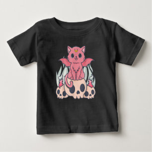 T-shirt Pour Bébé Kawaii Pastel Goth Cute Démon Déplaisant Chat et C