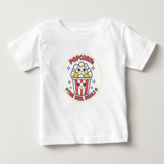 T-shirt Pour Bébé Kawaii Popcorn Film Pun (Devant)