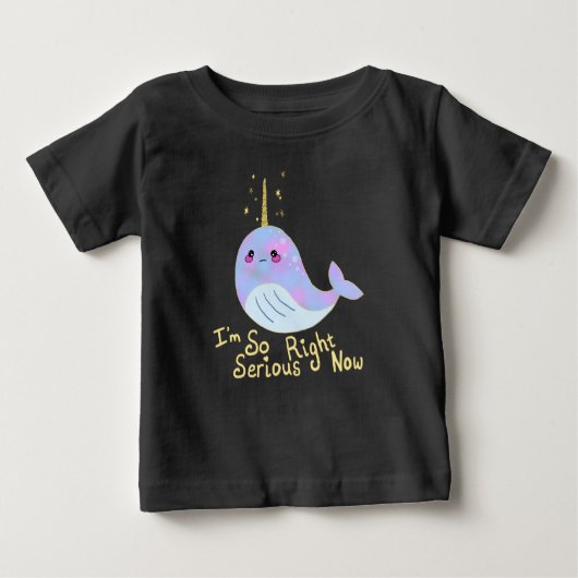 T-shirt Pour Bébé Kawaii Serious Narwhal (Devant)