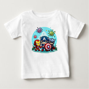 T-shirt Pour Bébé Kawaii Superheroes Tee - Héros adorables