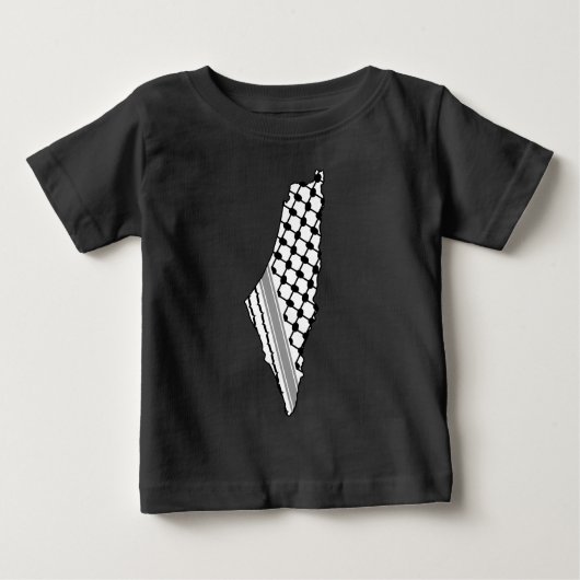 T-shirt Pour Bébé Keffiyeh, carte de Palestine Kufiya (Devant)