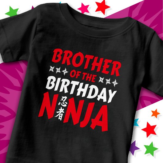 T-shirt Pour Bébé Kids Ninja Party Karate Frère d'anniversaire Ninja