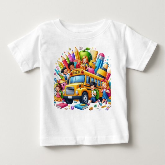 T-shirt Pour Bébé Kids & School Bus Back to School Bash (Devant)