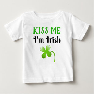 T-shirt Pour Bébé Kiss Me Je suis Irlandais St. Patrick's Day Green