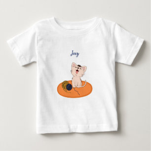 T-shirt Pour Bébé Kitten avec balle en laine