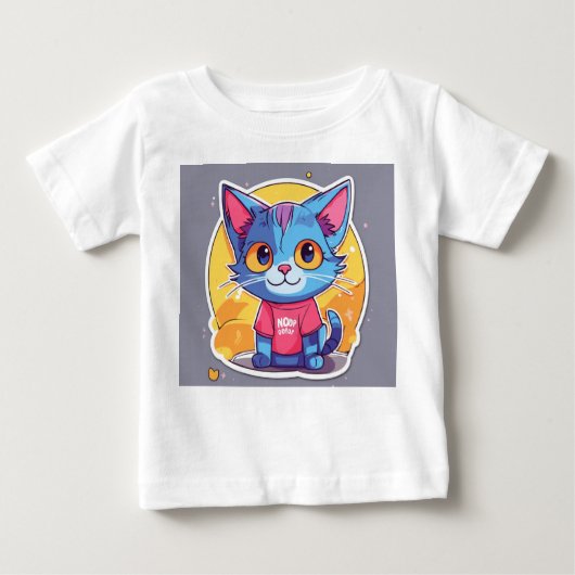 T-shirt Pour Bébé "Kitten's Yarn Adventure" (Devant)