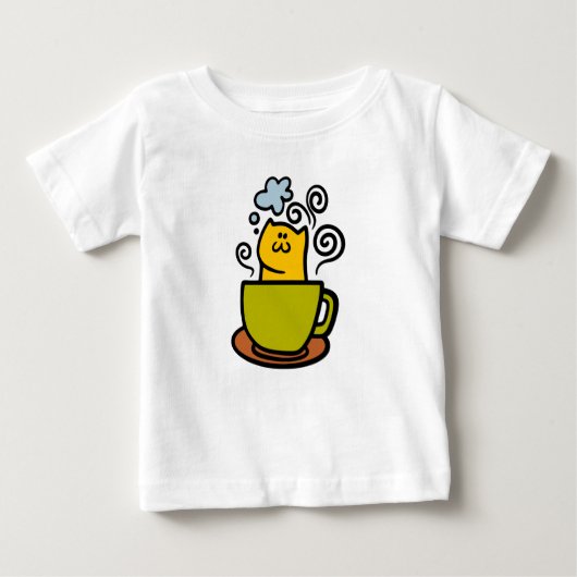 T-shirt Pour Bébé Kitty dans une tasse de café (Devant)