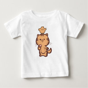 T-shirt Pour Bébé Kitty et Little poulet