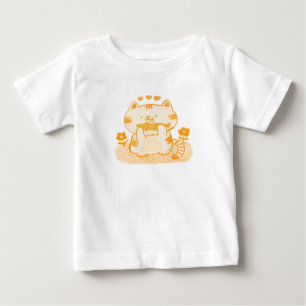 T-shirt Pour Bébé Kitty et poisson
