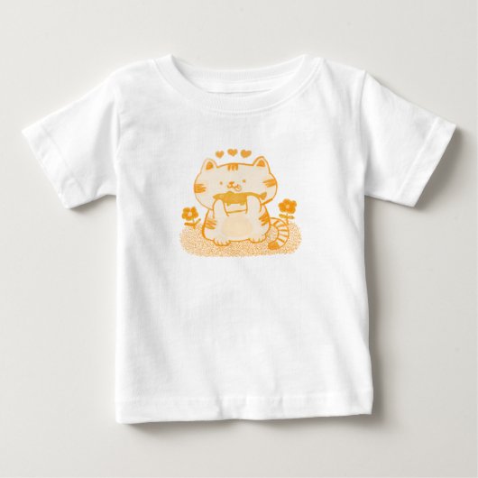 T-shirt Pour Bébé Kitty et poisson (Devant)