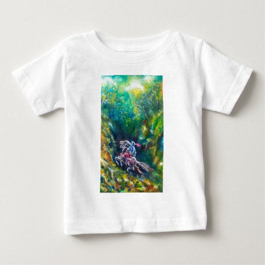 T-SHIRT POUR BÉBÉ KNIGHT LANCELOT, CHEVAL EN FORÊT VERTE (Devant)