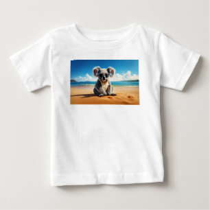 T-shirt Pour Bébé Koala sur une plage de sable