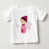 T-shirt Pour Bébé Kokeshi Sakura Baby Tee (Devant)