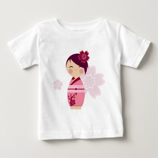 T-shirt Pour Bébé Kokeshi Sakura Baby Tee (Devant)