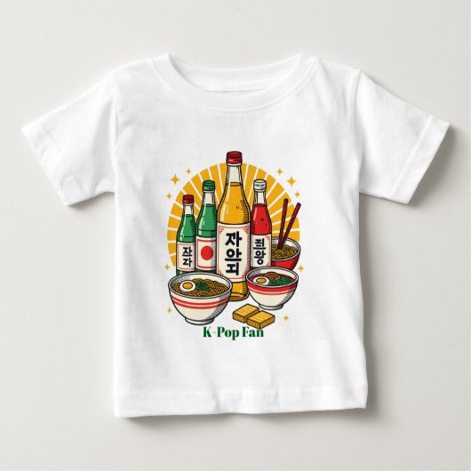 T-shirt Pour Bébé Korean Pop Culture Chest Print (Devant)
