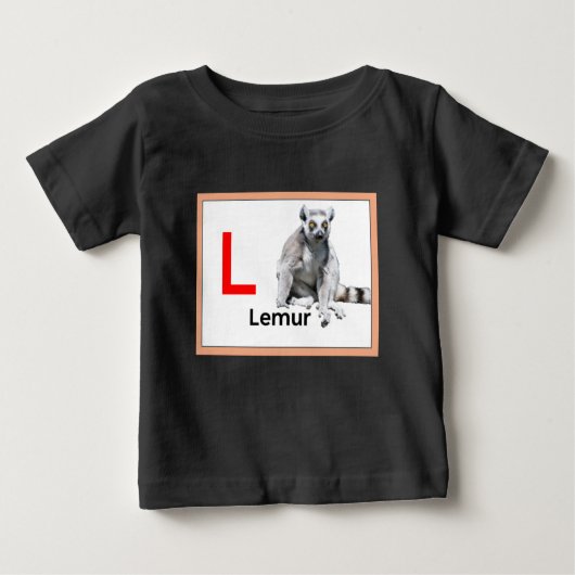 T-shirt Pour Bébé L est pour Lemur (Devant)