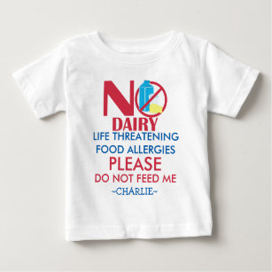 T-shirt Pour Bébé La chemise personnalisée d'allergie de laiterie,