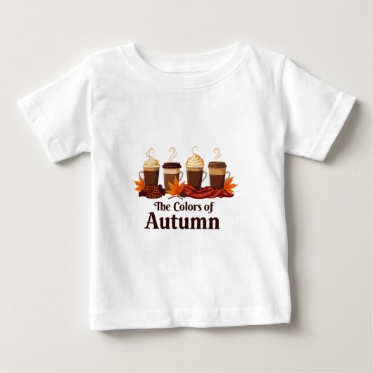T-shirt Pour Bébé La couleur de l'automne Citrouille Spice Coffee Au (Devant)
