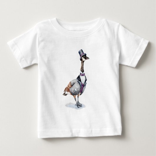 T-shirt Pour Bébé La douce oie victorienne dans un chapeau supérieur (Devant)