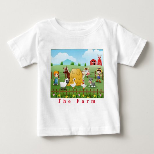 T-shirt Pour Bébé La ferme et les animaux de ferme (Devant)