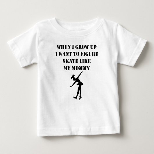 T-shirt Pour Bébé La figure patin aiment ma maman (Devant)