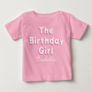 T-shirt Pour Bébé La fille d'anniversaire mignonne rose